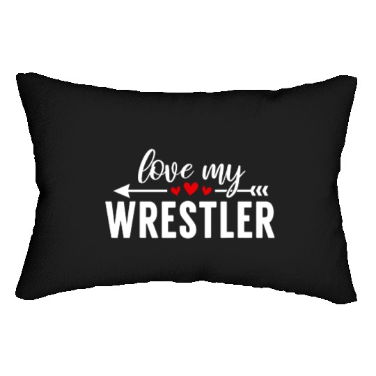 Wrestling Mom Love My Wrestler Womens Wrestling Lumbar Pillows