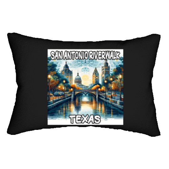 San Antonio Riverwalk Lumbar Pillows