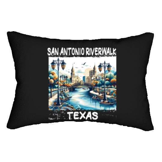 San Antonio Riverwalk Lumbar Pillows