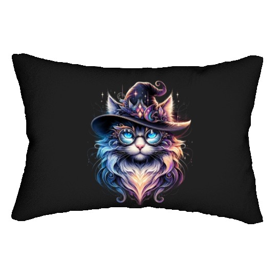 Cat Fantasy "Enchanted Wizard Cat" Lumbar Pillows