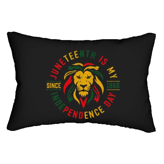 Juneteenth Is My Independence Day Lion Free Ish Lumbar Pillows