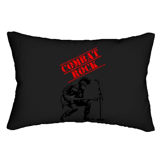 Funny combat rock punk soldier Lumbar Pillows