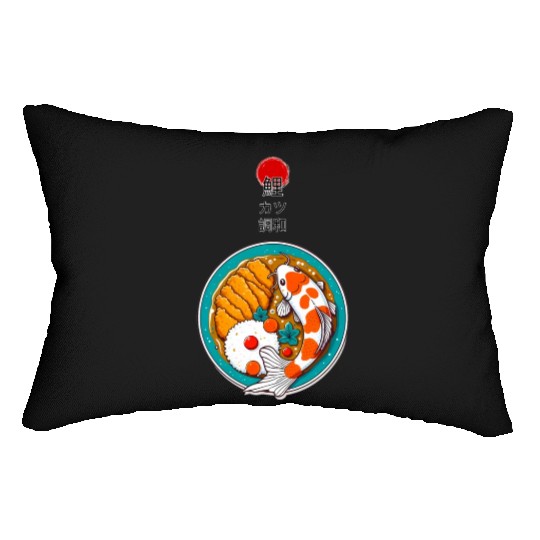 Harmony of Koi Fish and Katsu Delight Lumbar Pillows