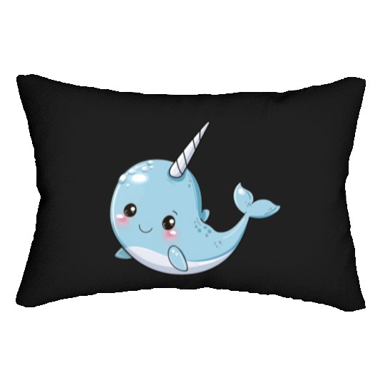 Adorable Narwhal Fantasy Encounter Lumbar Pillows