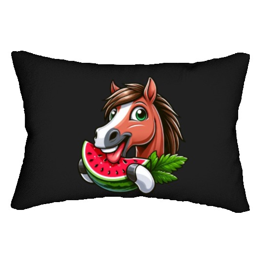 Horses Horse Lover Farmer Melon Summer Lumbar Pillows