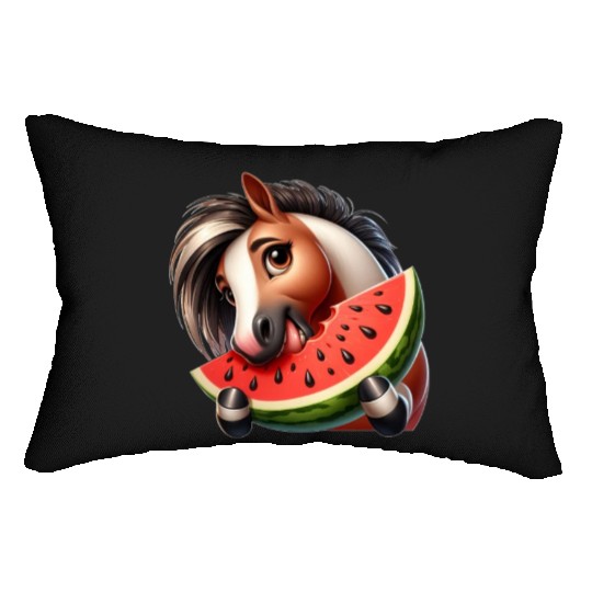 Horses Horse Lover Farmer Melon Summer Lumbar Pillows