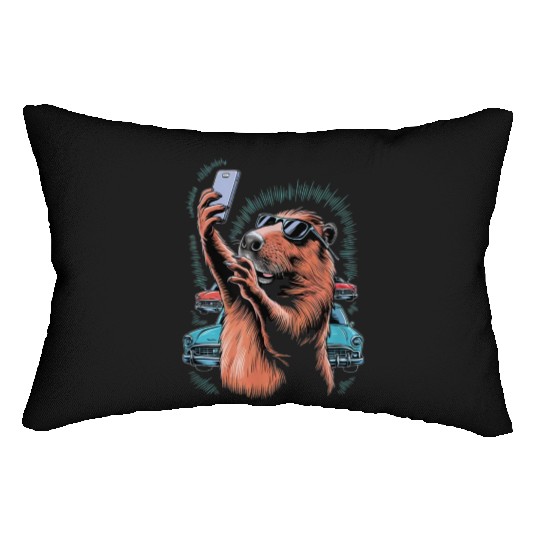 Capybara Selfie Classic Funny Weird Lumbar Pillows