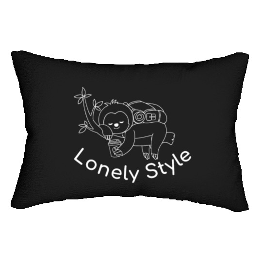 lonely style by naai cheuay white Lumbar Pillows