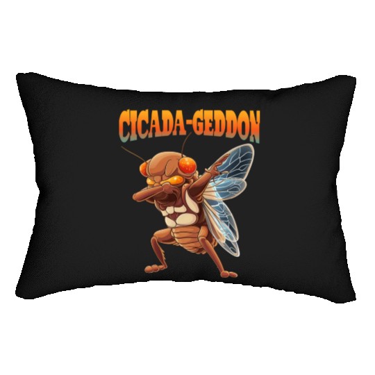 Funny Dabbing Cicada 2024 Dab Lumbar Pillows