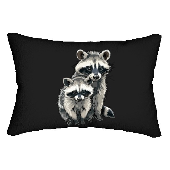 Opossum and raccoon Lumbar Pillows