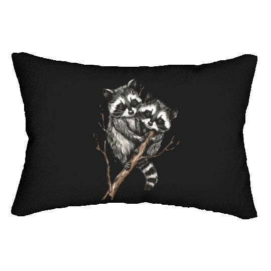Opossum and raccoon Lumbar Pillows