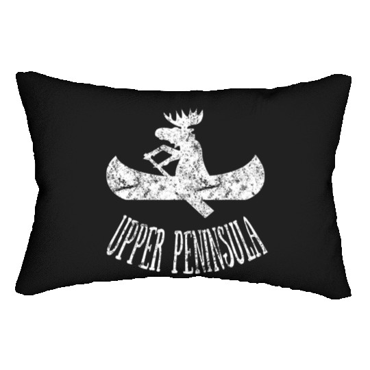 Yooper Moose Upper Peninsula Moose Canoe Lumbar Pillows