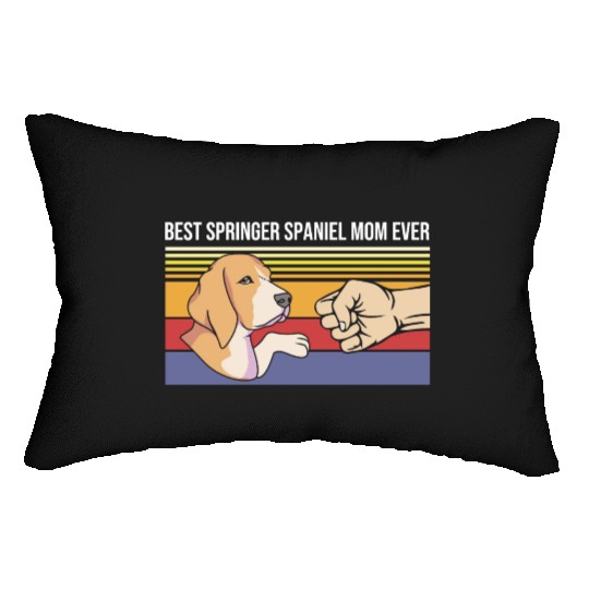 Retro Mothers Day Dog Lover Springer Spaniel Mom Lumbar Pillows