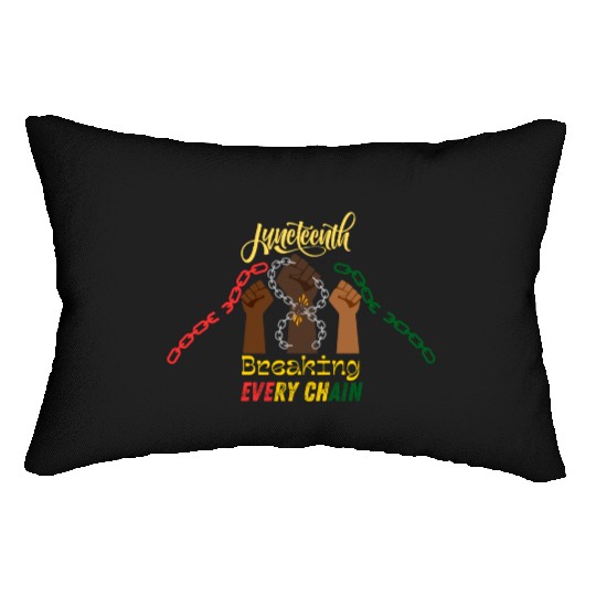 Juneteenth celebration break every chain Lumbar Pillows