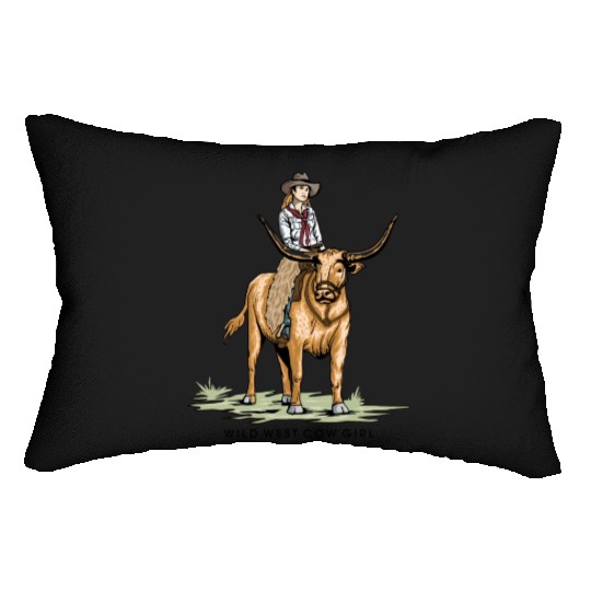 WILD WEST COW GIRL Lumbar Pillows