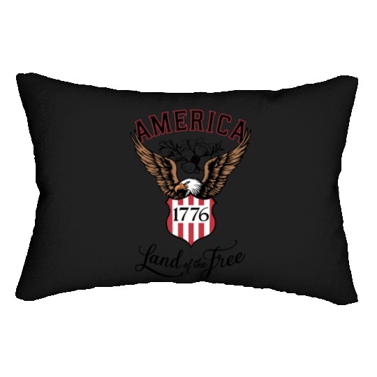 Independence Day Art 4 July Eagle Land of the Free Lumbar Pillows