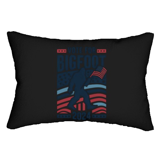 Vote For Bigfoot 2024 Funny Sasquatch Election Lumbar Pillows