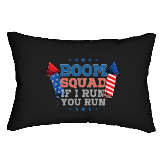 BOOM SQUAD Fireworks Director 4th of July Lumbar Pillows