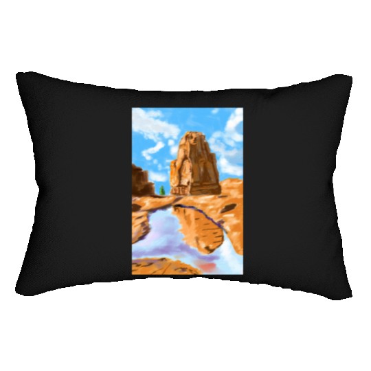 Grand Canyon Loose Oil Landscape Painting Lumbar Pillows
