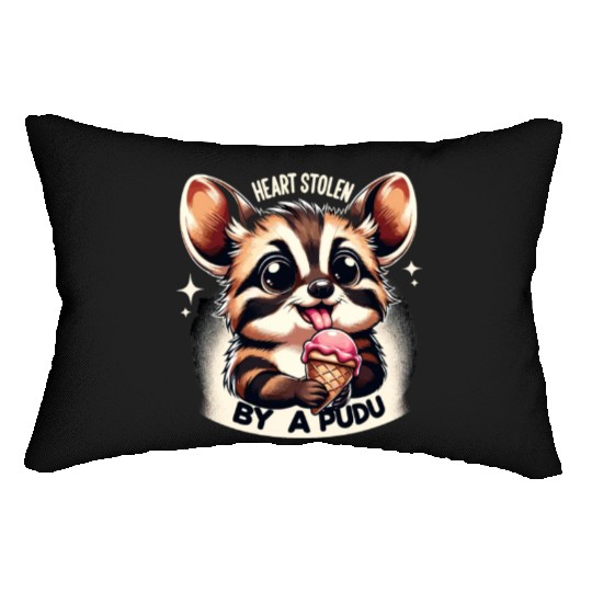 Cute Pudu Deer South America cartoon deer nature Lumbar Pillows