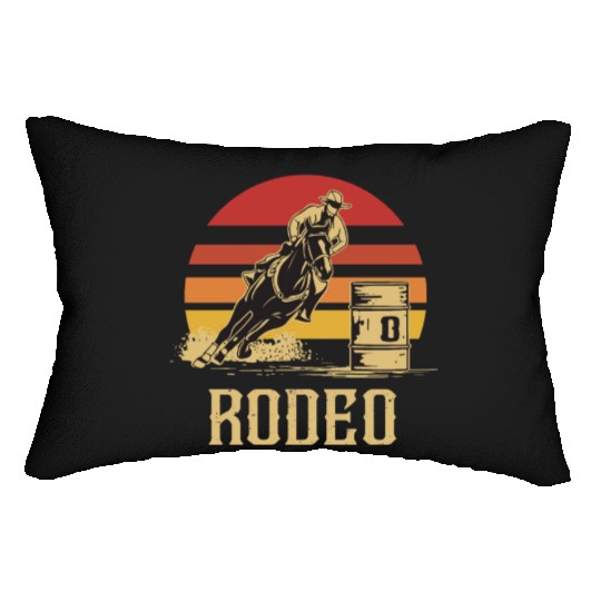 Retro Barrel Racing Gifts Lumbar Pillows