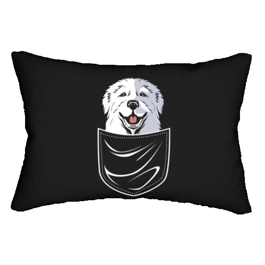 Dog In A Pocket Pet Lover Cute Great Pyrenees Lumbar Pillows