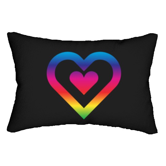 Rainbow Heart Homosexuality LGBT Love Lumbar Pillows