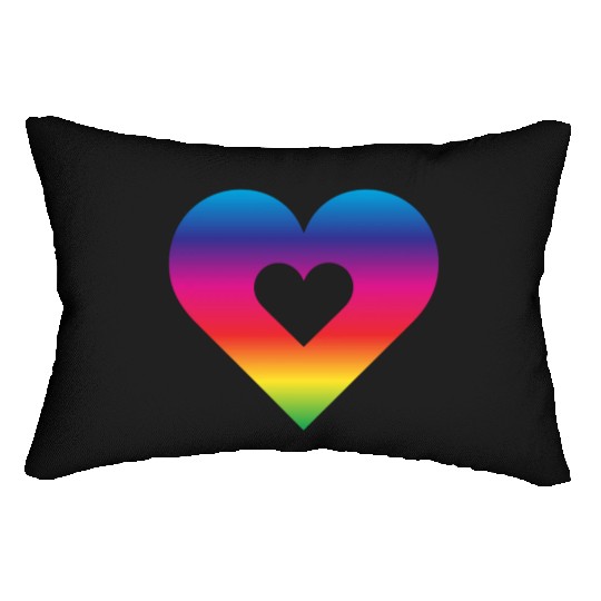 Rainbow Heart Homosexuality LGBT Love Lumbar Pillows