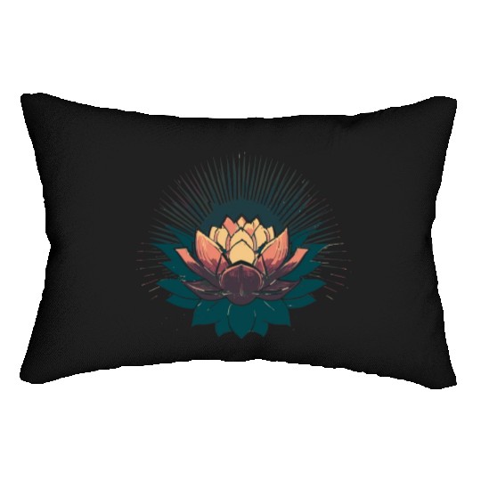 Radiant Lotus: Embrace Optimism and Happiness Lumbar Pillows