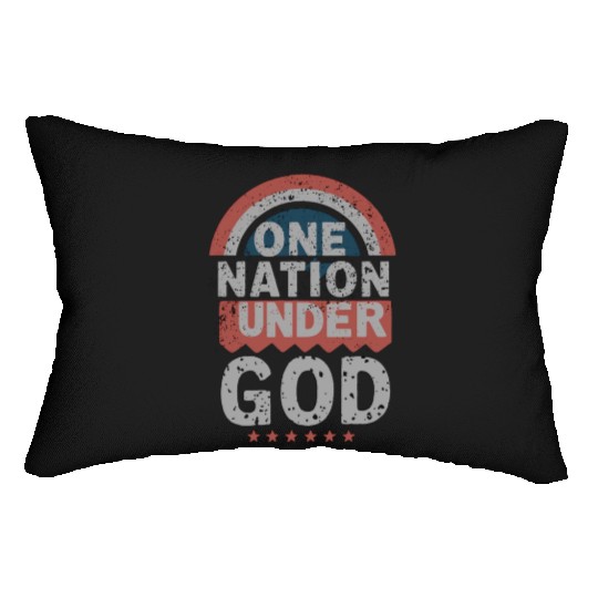 One Nation Under God Christian Pride Retro US Flag Lumbar Pillows