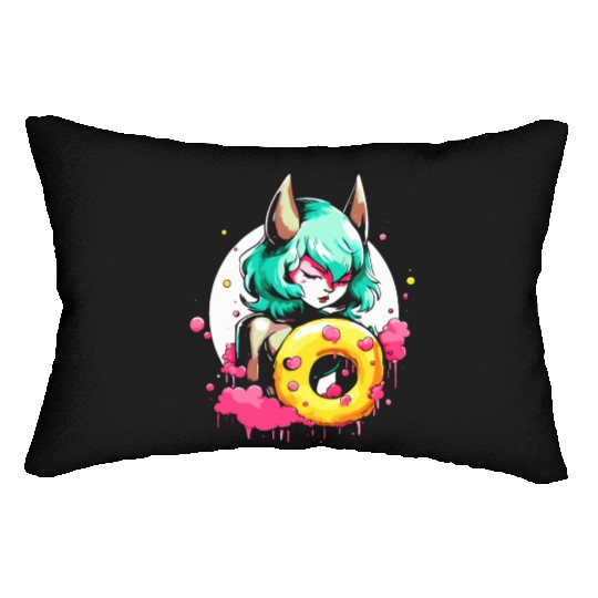 The She-Devil of the Glazing Donut Lumbar Pillows