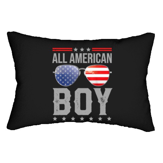 All American Boy Retro US Flag Sunglasses Matching Lumbar Pillows