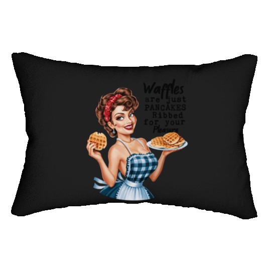 Waffle Delight: Retro Housewife Humor Lumbar Pillows