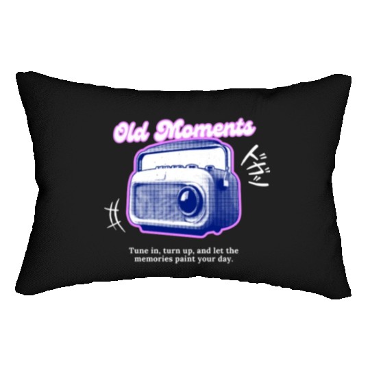 Lilac Black Halftone Radio Portrait Lumbar Pillows
