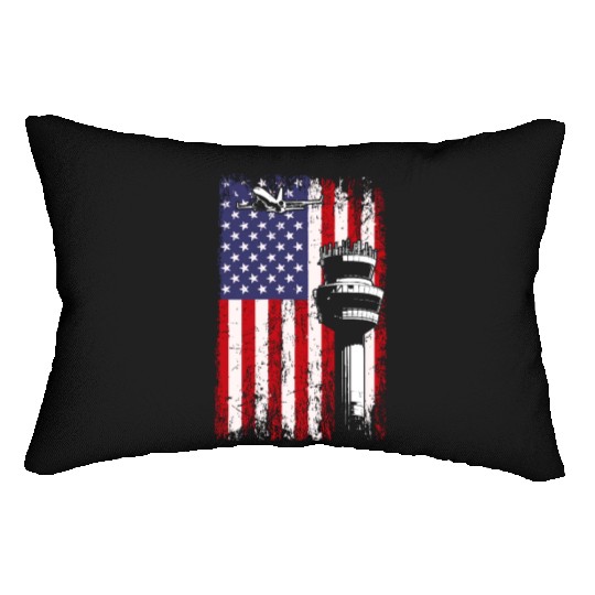 American Flag US, air traffic controller Lumbar Pillows