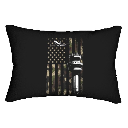 American Flag US, air traffic controller Lumbar Pillows