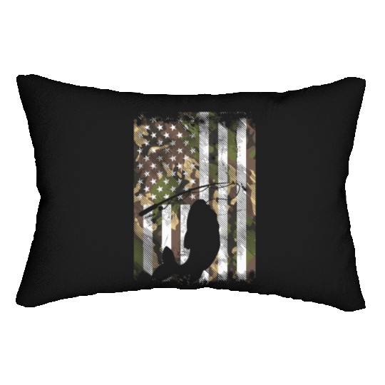 Camo Fish Hook Antler Deer Hunting Buck Hunter Lumbar Pillows