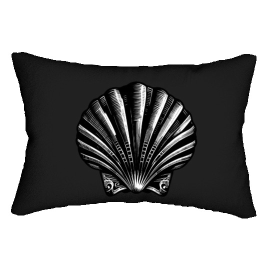 Scallop shell, symbolic of the Way of St. James Lumbar Pillows