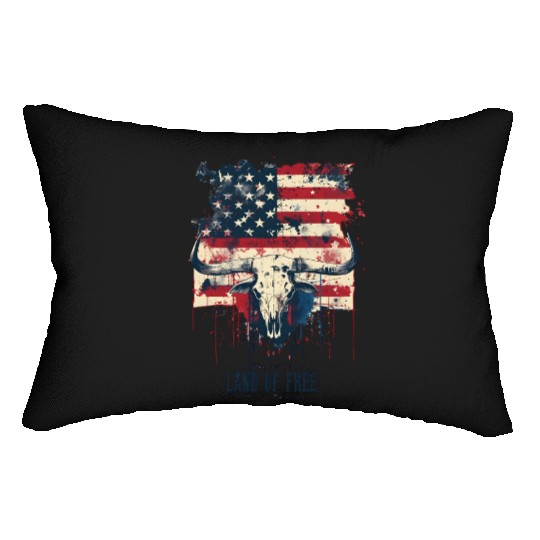 Land of the free because of the brave , 4 July Lumbar Pillows