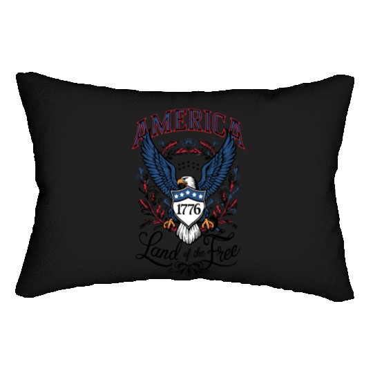 Independence Day Art 4 July Eagle America Lumbar Pillows