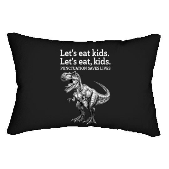 Punctuation Saves Lives Dinosaur Lumbar Pillows