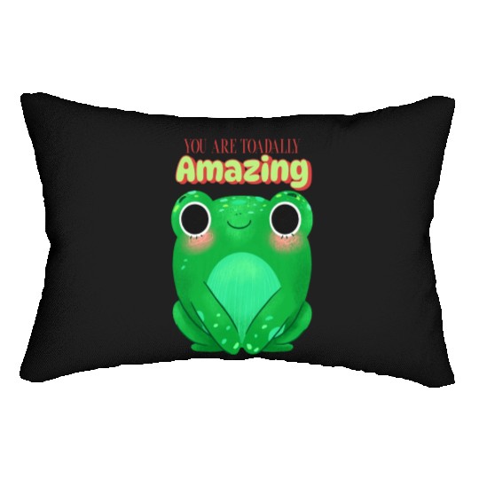 Toad with funny quote Lumbar Pillows