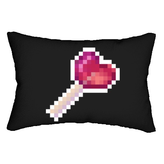 Pixel Art Sprite Cute Heart Lollipop Lumbar Pillows