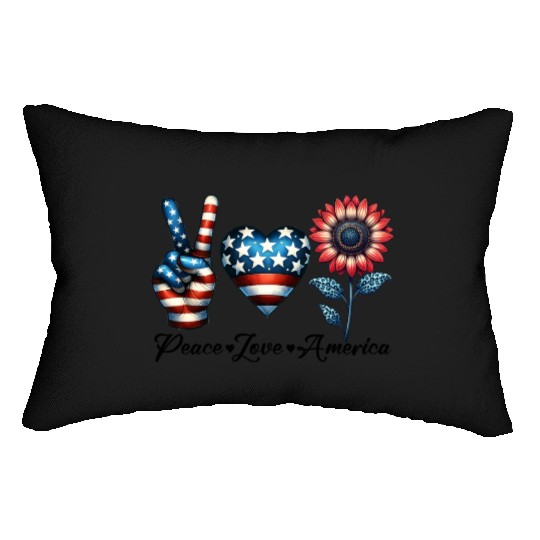Peace Love America Lumbar Pillows