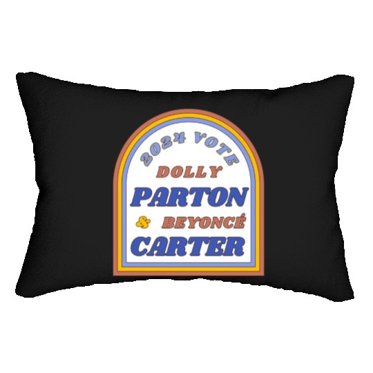Vote Dolly Parton & Beyonce Carter 2024 Election Lumbar Pillows