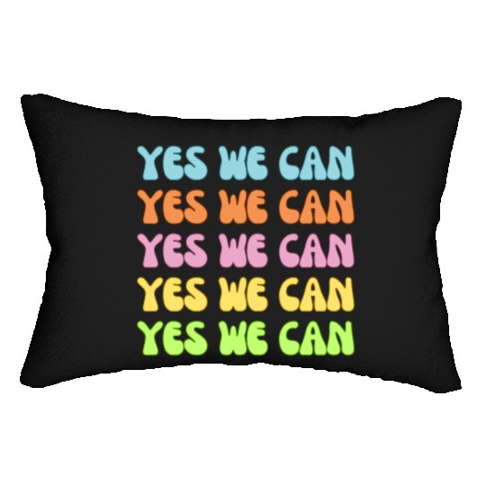Retro YES WE Can Obama Protest Affirmation Lumbar Pillows