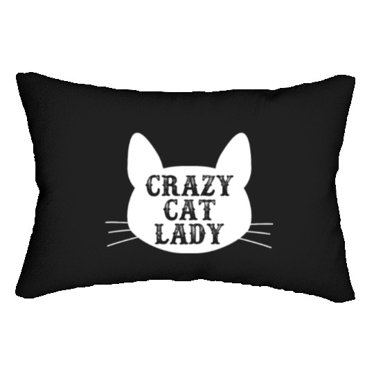 Crazy Cat Lady Lumbar Pillows - Funny Cats Lovers Kitten