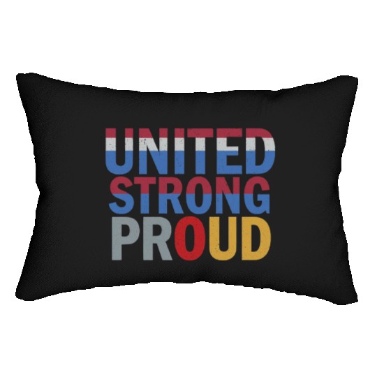 Patriotic United Color Block Design Lumbar Pillows
