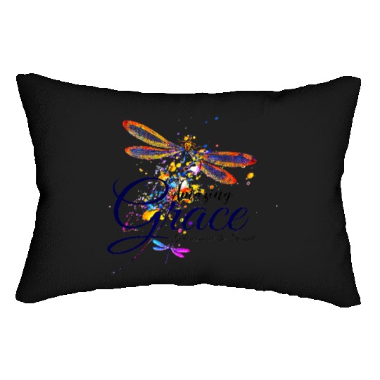 Amazing Grace Dragonfly splatter Lumbar Pillows