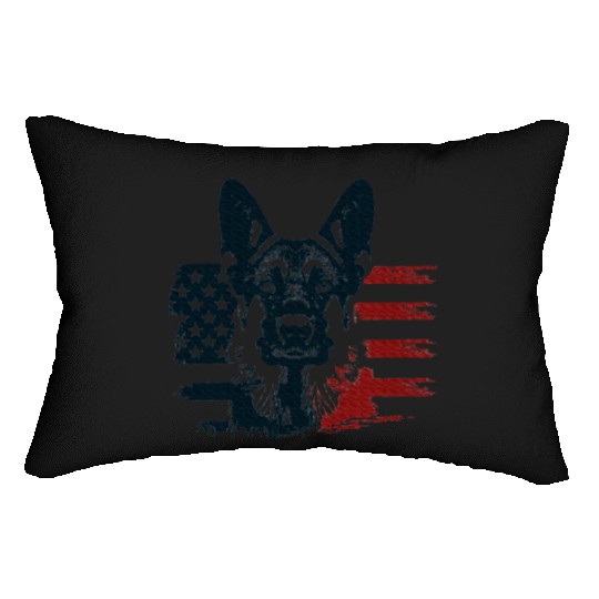 Patriotic German Shepherd Dog Lover 4th Of July Lumbar Pillows